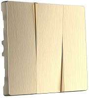 Лицевая панель Werkel для 3-кл. выключателя шампань рифленый картинка